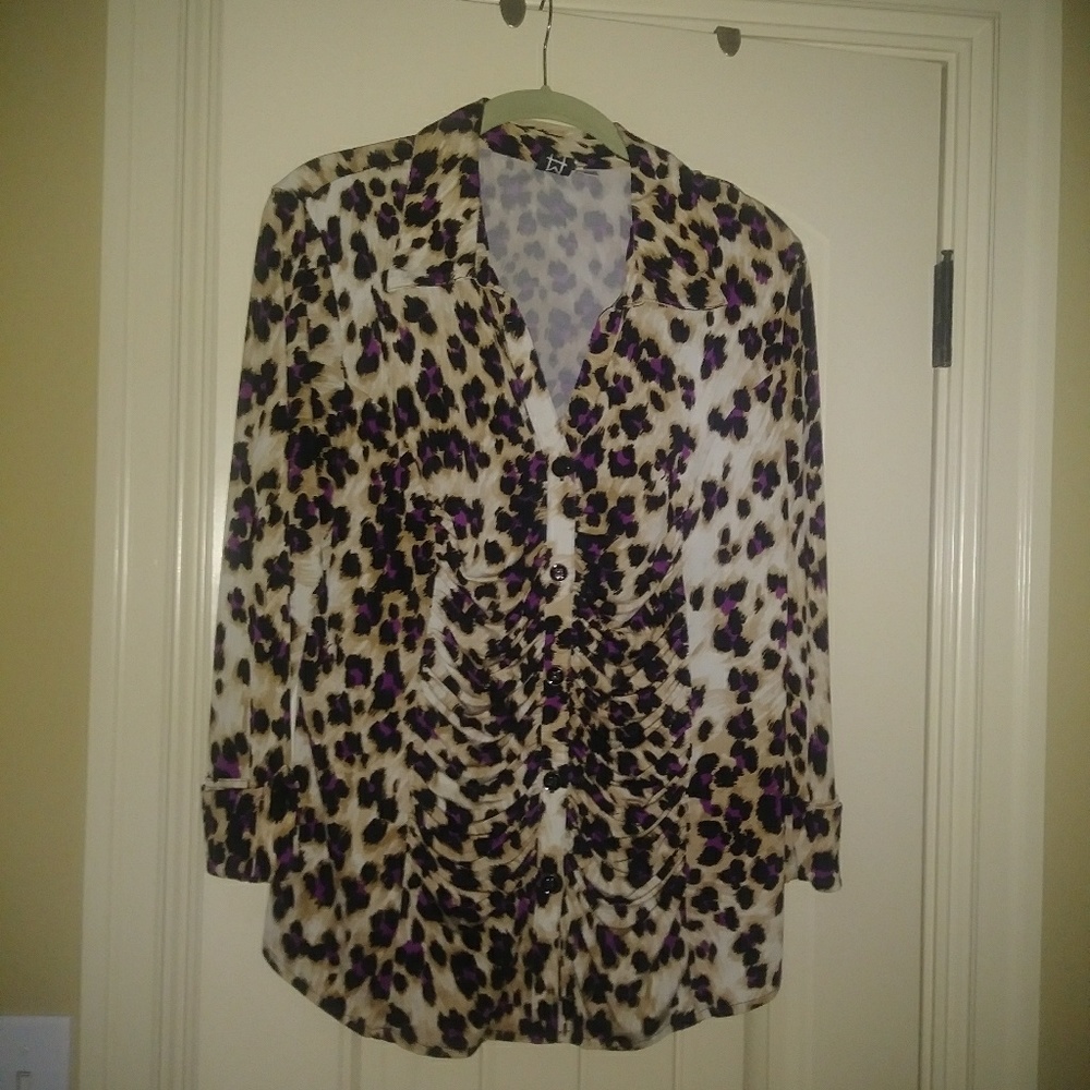 Marc Bower Leopard Print Blouse
